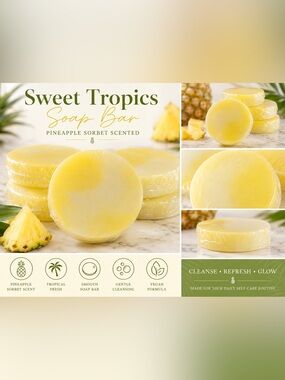 Sweet Tropics Soap Bar-Vegan Handmade Hand & Body Bar Soap